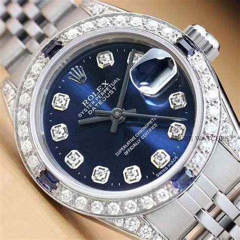 womens blue rolex watch